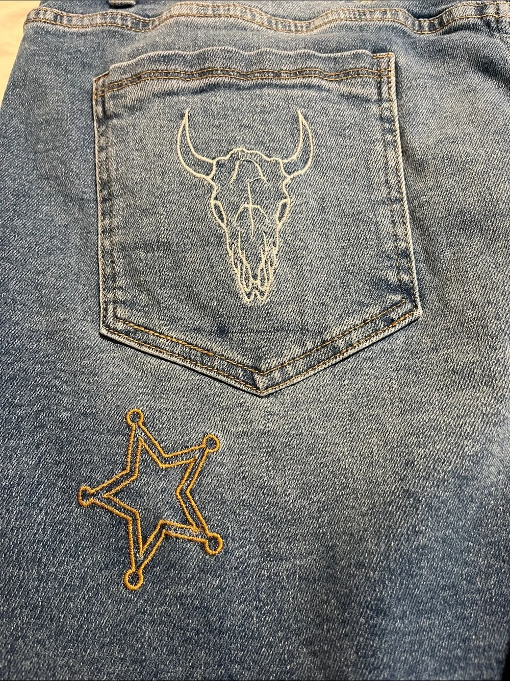 NWOT Lucky & Blessed Western Embroidered Jean Shorts, Size 20